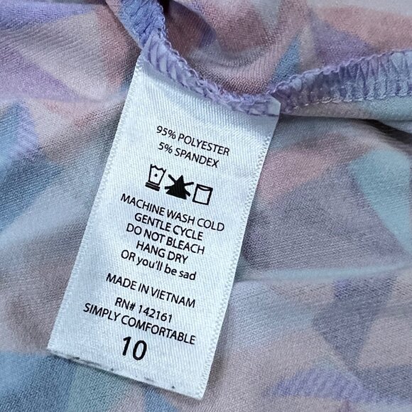 LuLaRoe Scarlett High Low Girls Geometric Print Dress With Pocket Size 10 - Picture 6 of 6